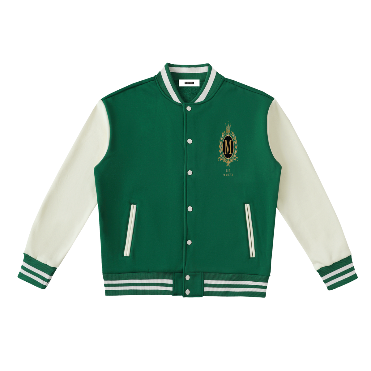 Two-Tone Fleeced Varsity Jacket