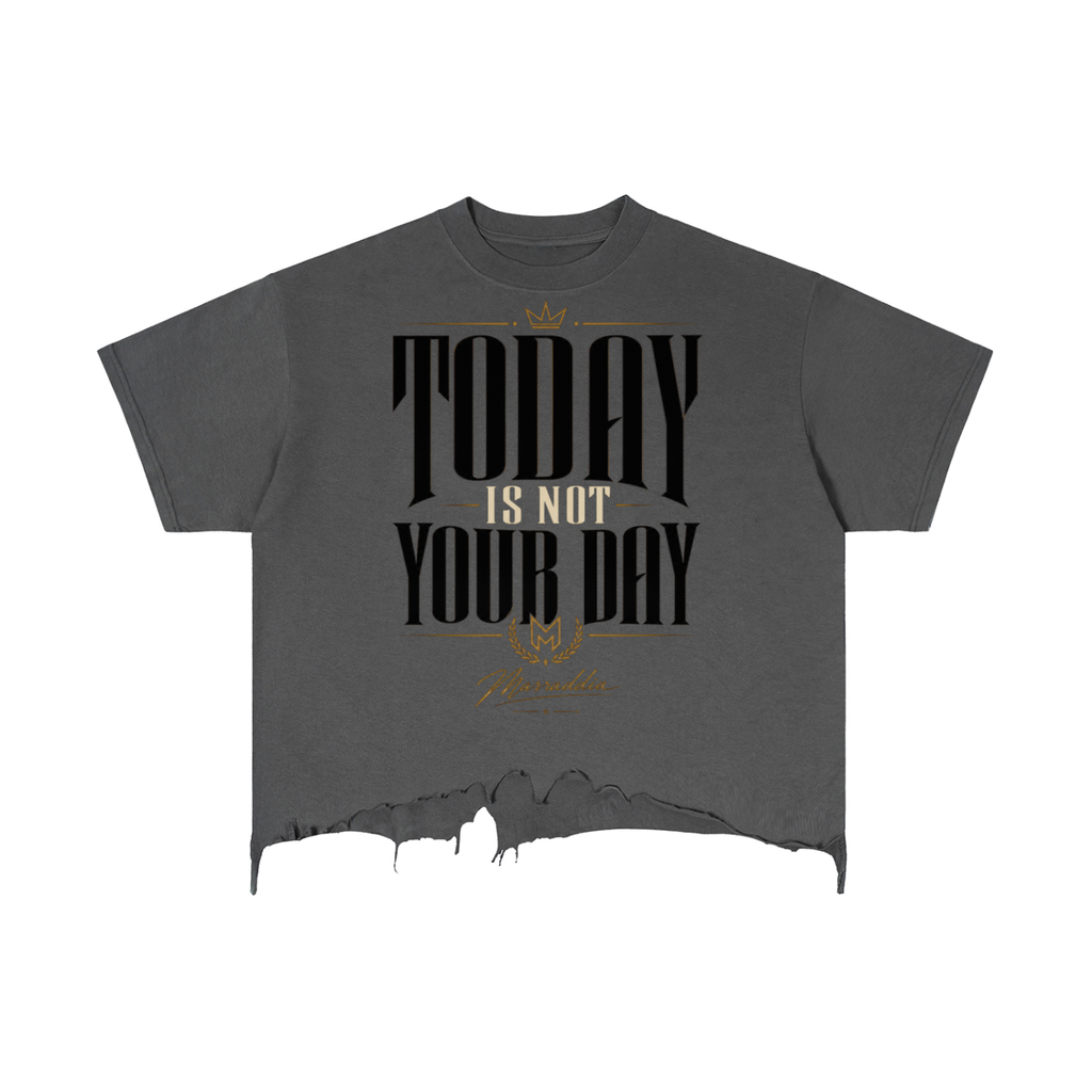 Vintage Wash Boxy Distressed Hem T-Shirt