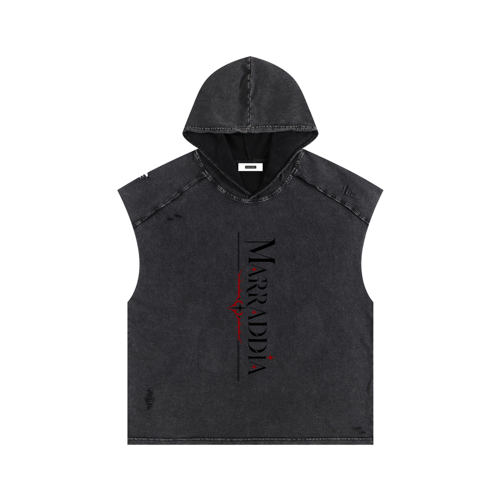 Snow Washed Boxy Hooded Tank Top