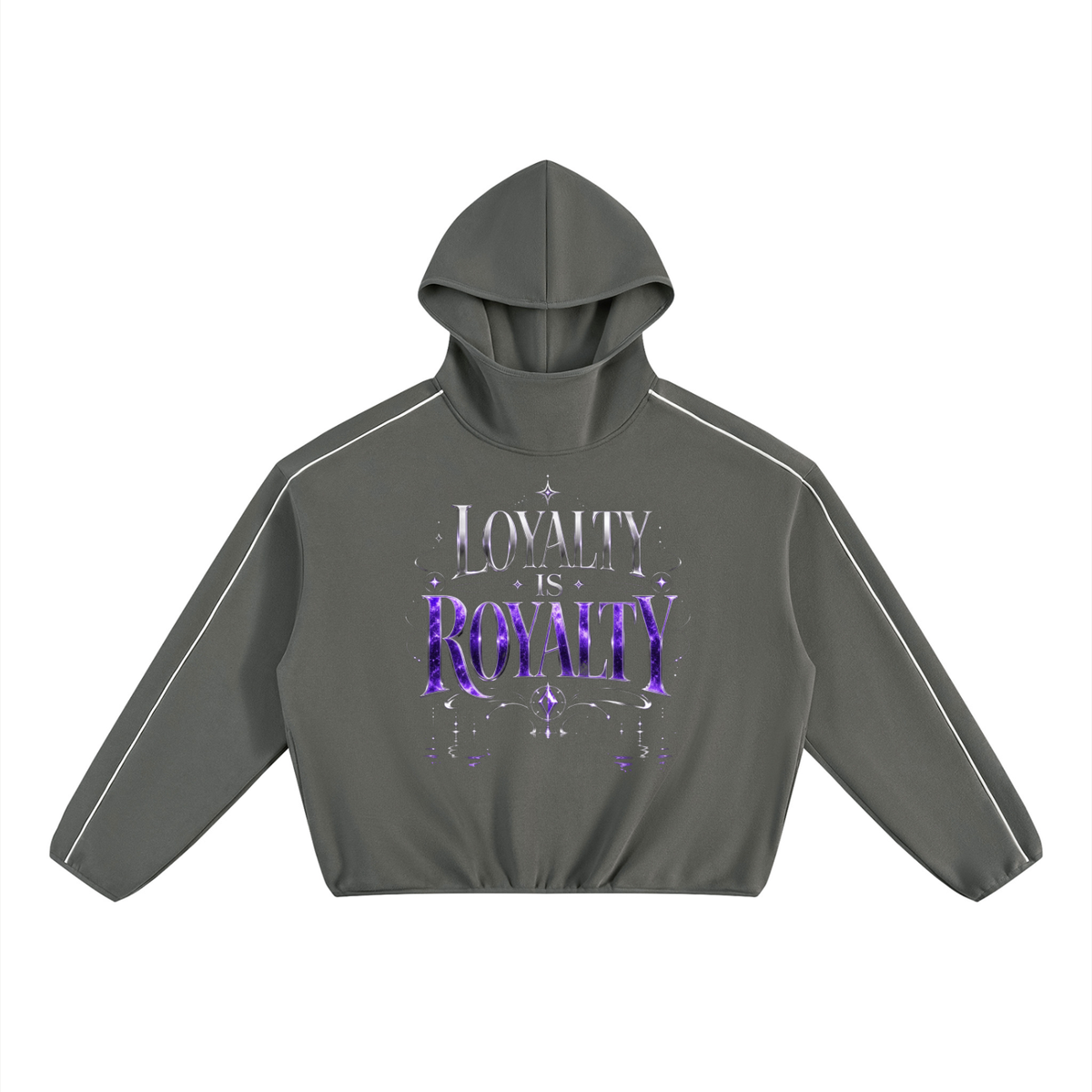 Unisex Boxy Piping Fleece Hoodie