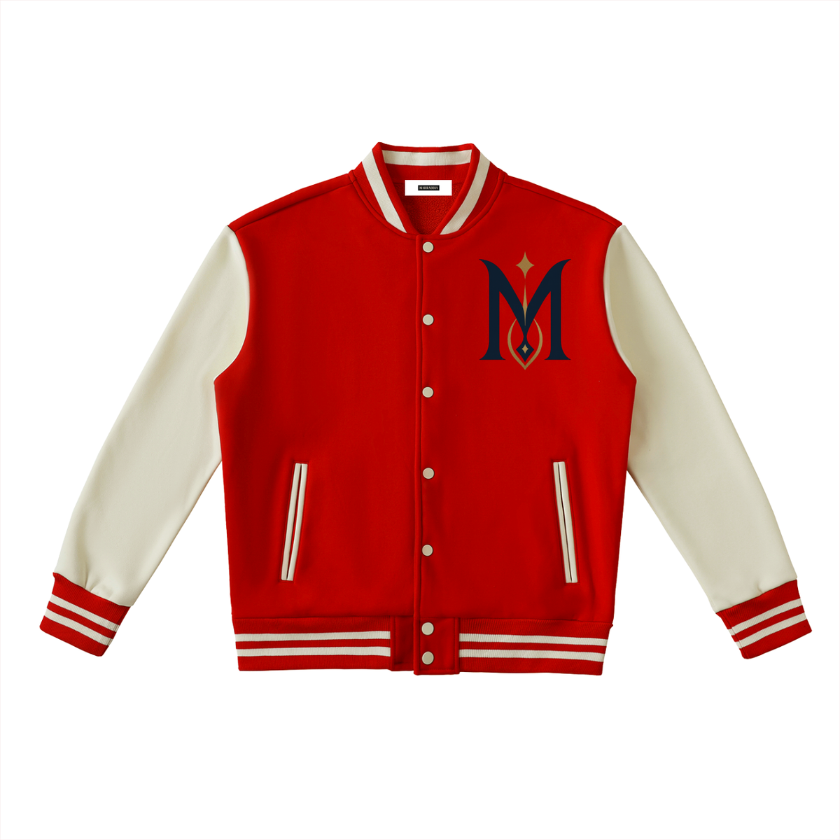 Two-Tone Fleeced Varsity Jacket