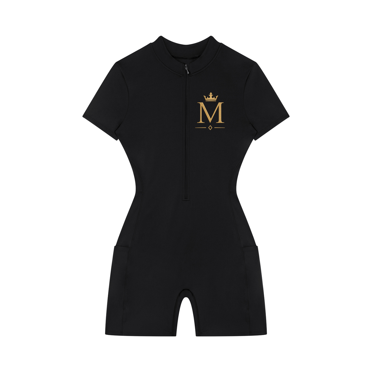 Women's Quarter-Zip Short Sleeve Romper