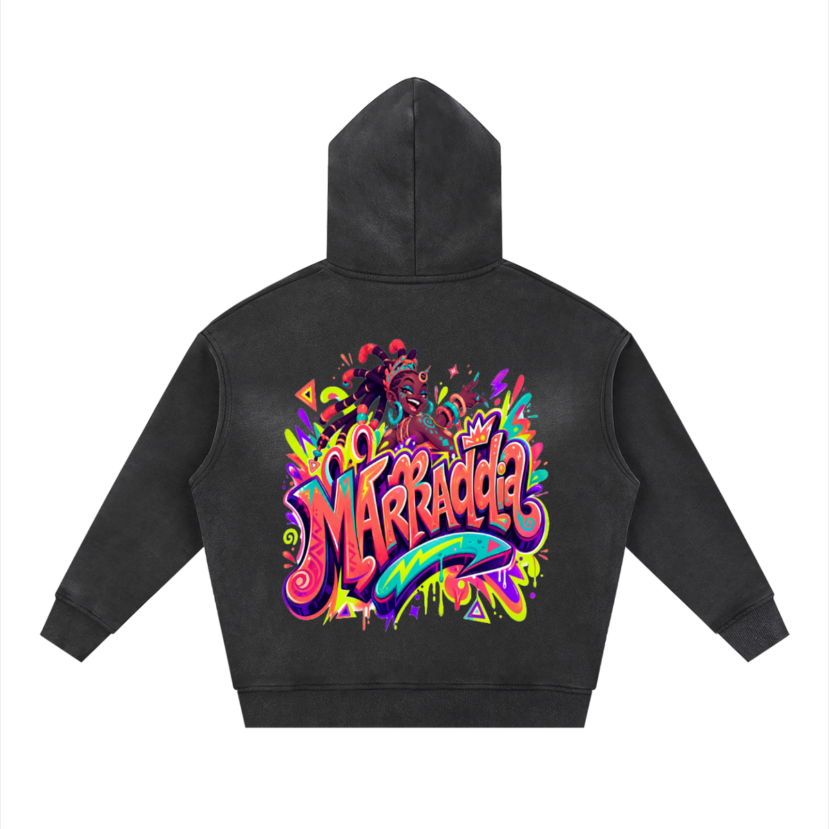 Sunfade Two-way Zipper Boxy Fleece Hoodie