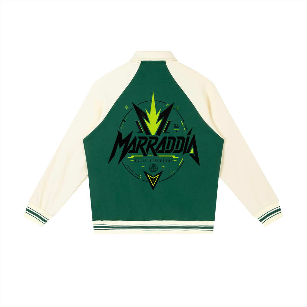 Contrast Raglan Sleeve Baseball Jacket