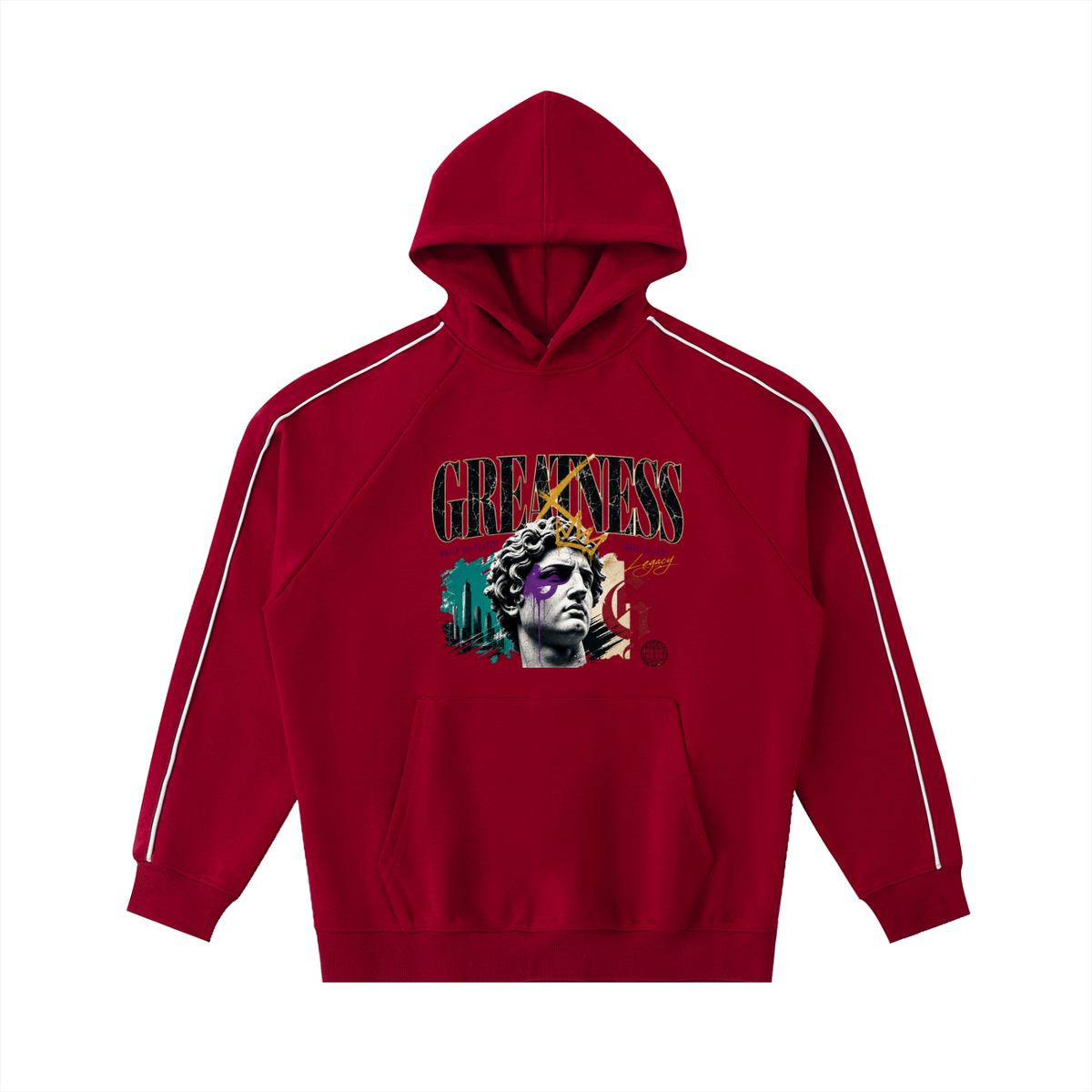 Contrast Piping Raglan Hoodie