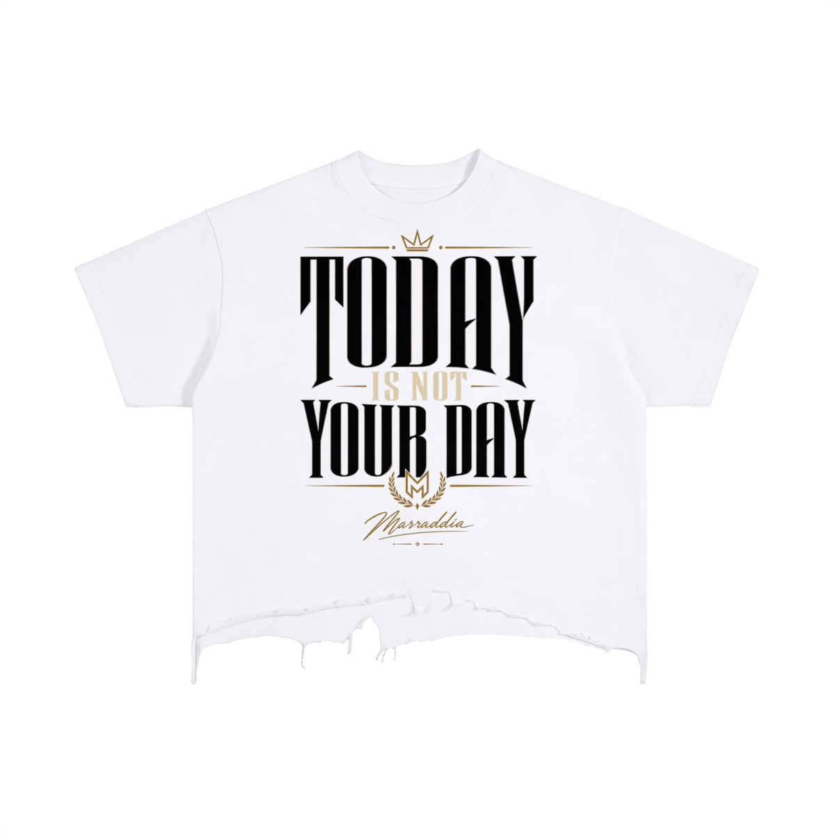 Vintage Wash Boxy Distressed Hem T-Shirt