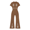 Women’s Tight Flared Leg Quarter-Zip Jumpsuit