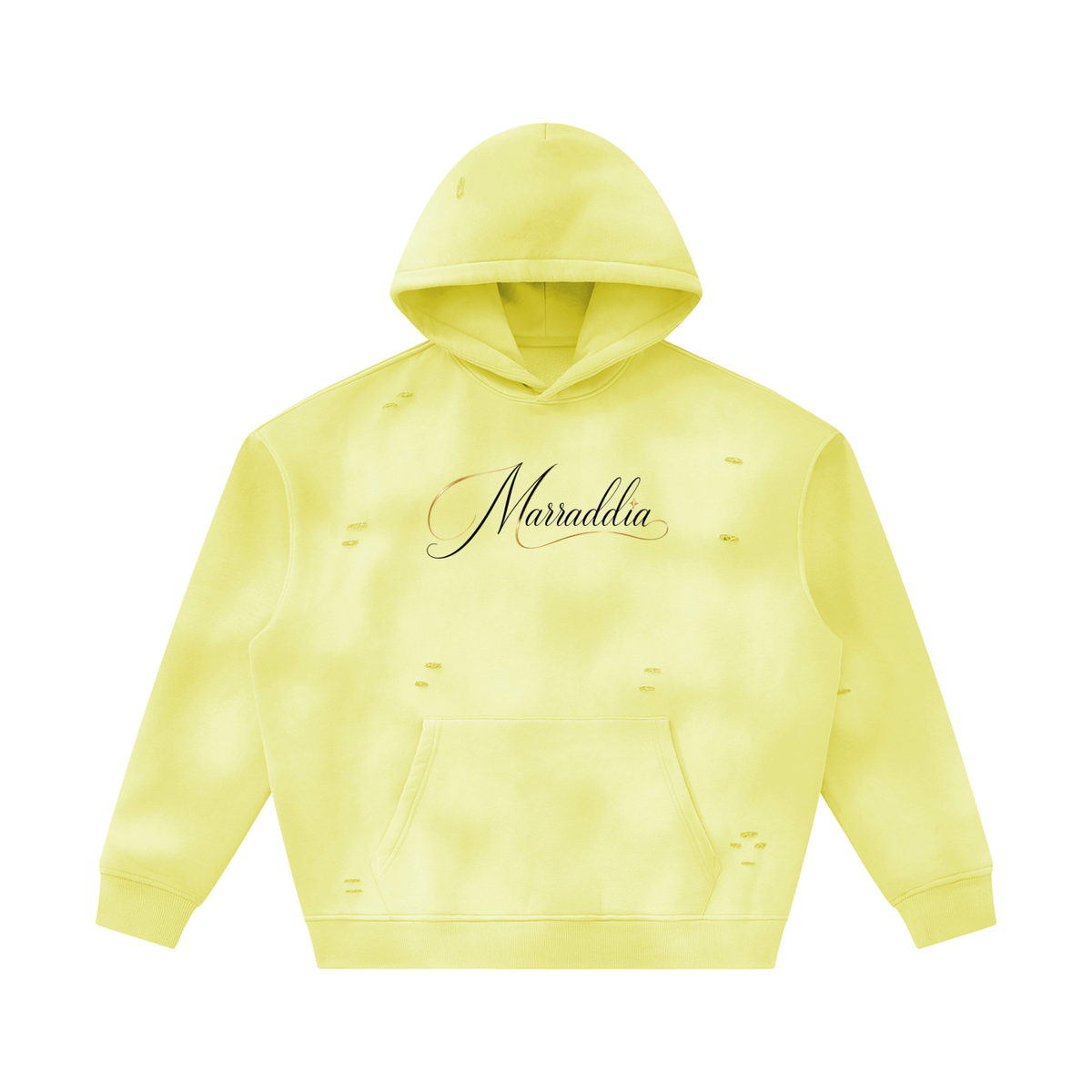 Unisex Sunfade Frayed Fleece Hoodie