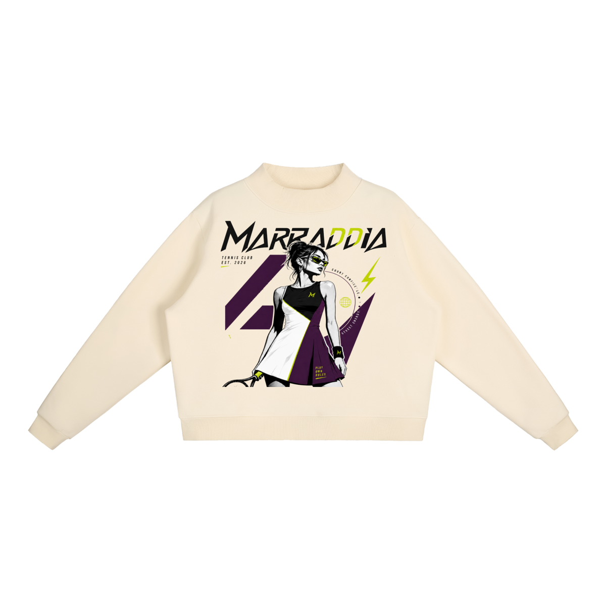 Essential Fleece Mock-Neck Crew Sweatshirt