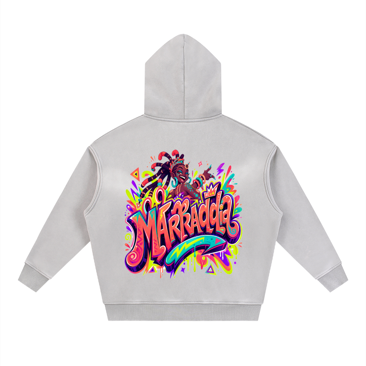 Sunfade Two-way Zipper Boxy Fleece Hoodie