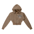 Vintage Washed Cropped Fleece Hoodie
