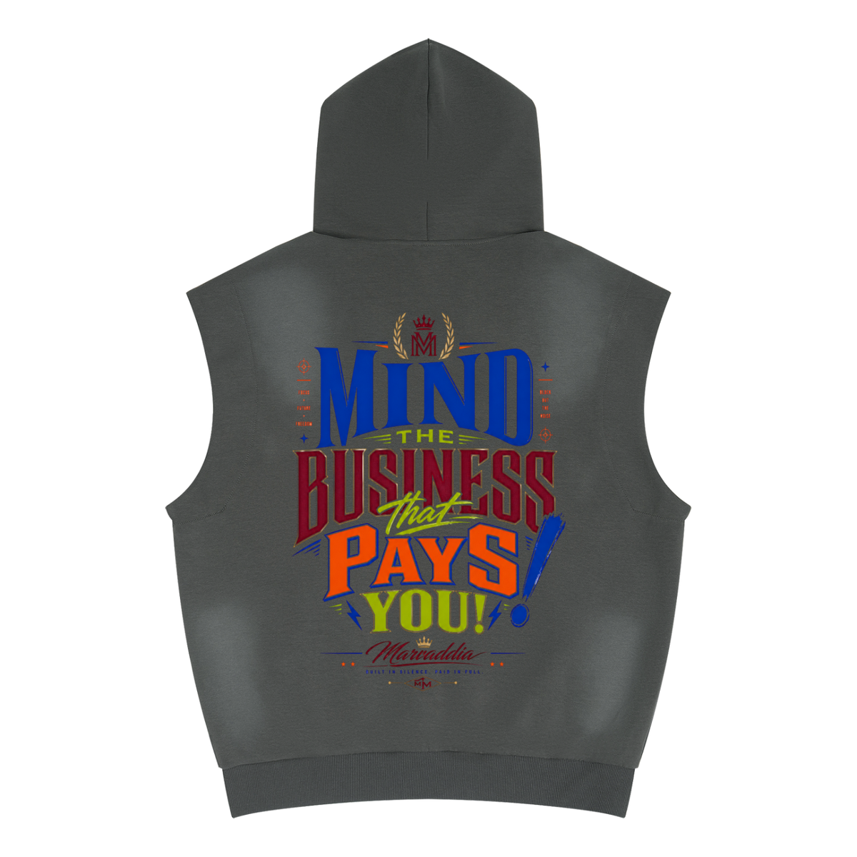 Unisex Vintage Wash Sun Fade Sleeveless Hoodie