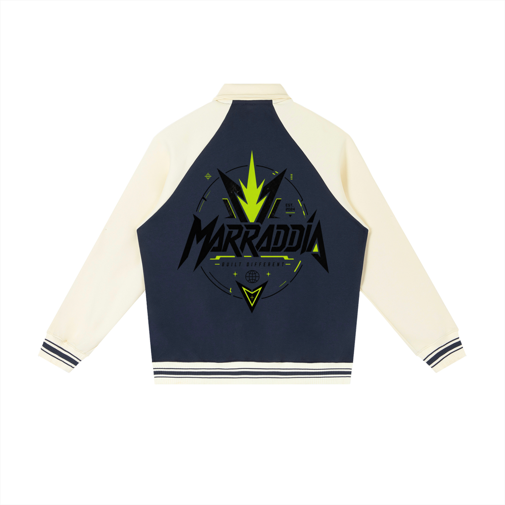 Contrast Raglan Sleeve Baseball Jacket
