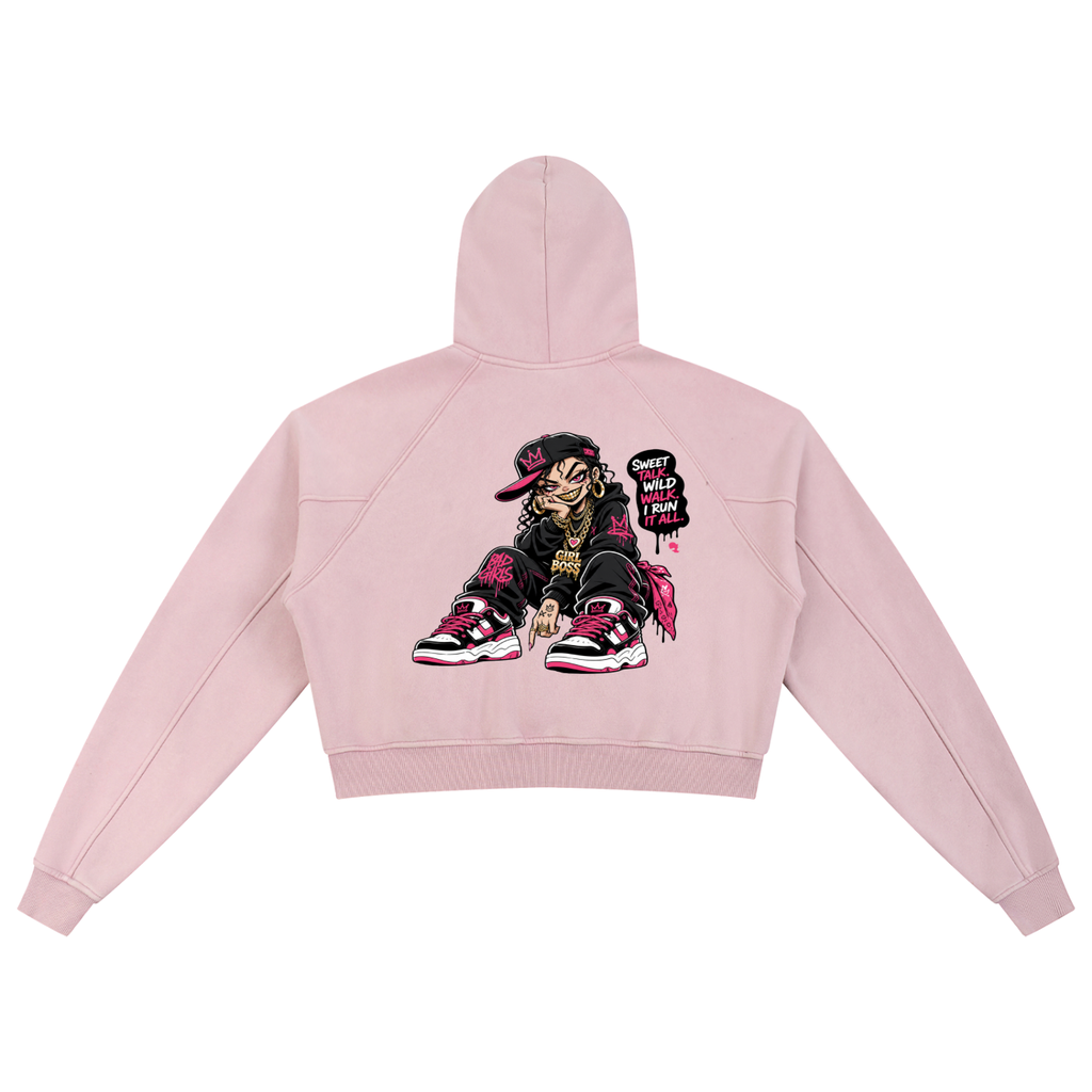 Snow Washed Cropped Hoodie