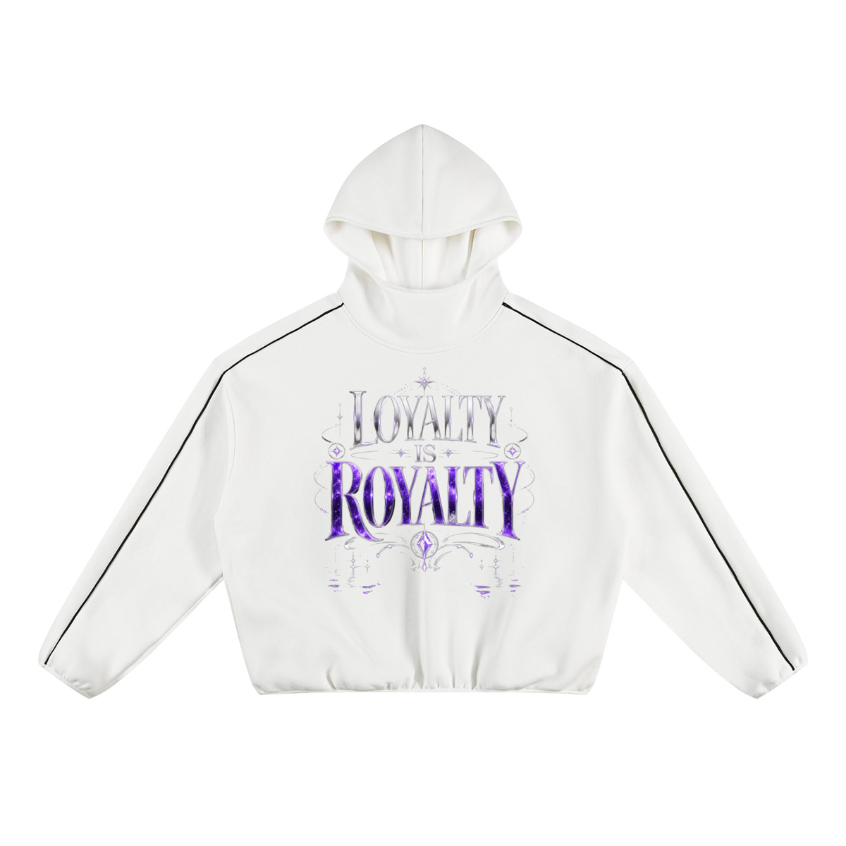 Unisex Boxy Piping Fleece Hoodie