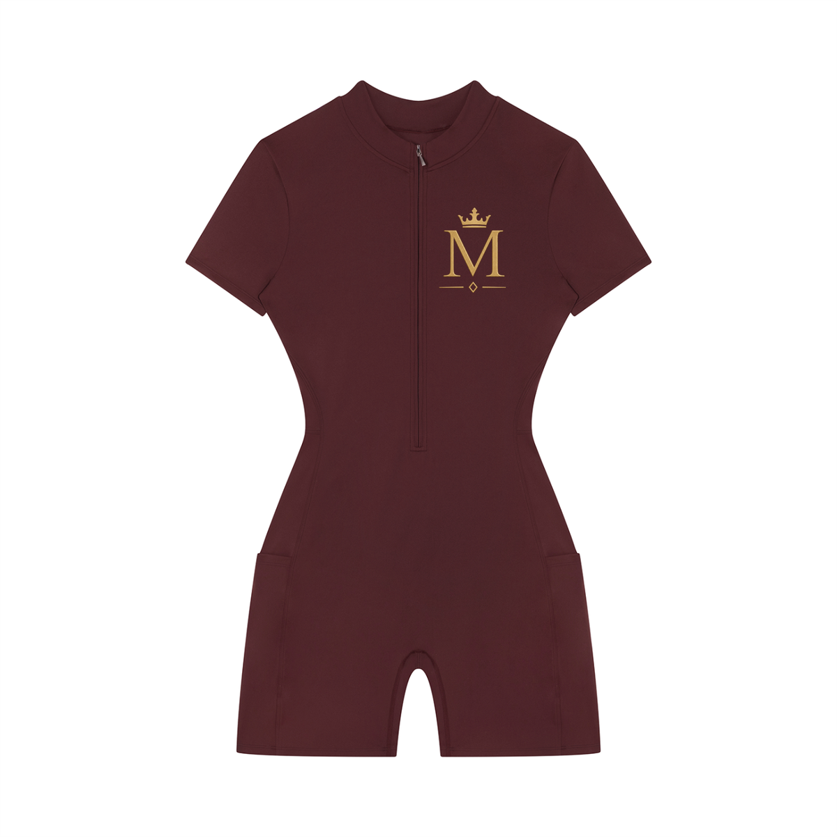 Women's Quarter-Zip Short Sleeve Romper