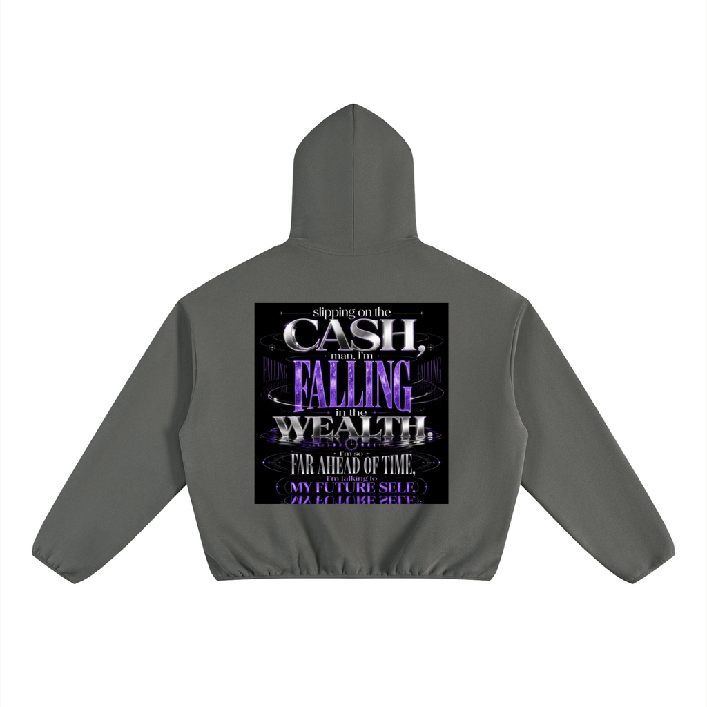 Unisex Boxy Piping Fleece Hoodie