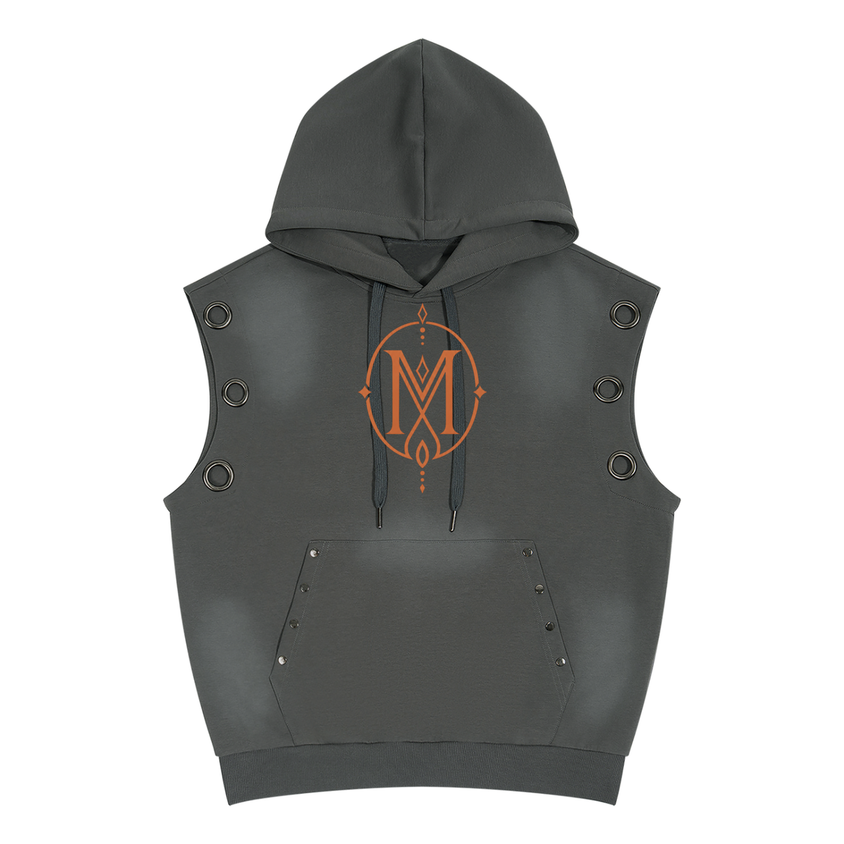 Unisex Vintage Wash Sun Fade Sleeveless Hoodie