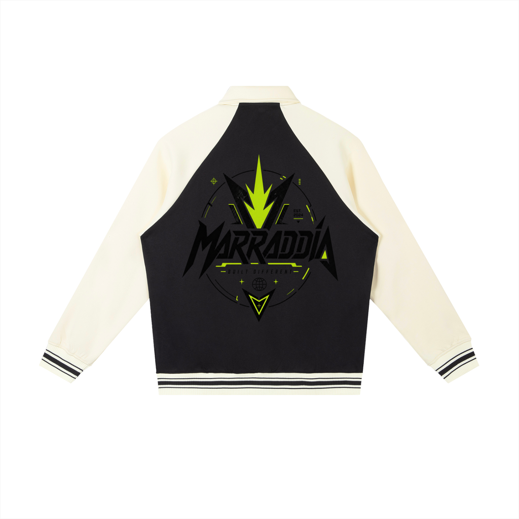 Contrast Raglan Sleeve Baseball Jacket