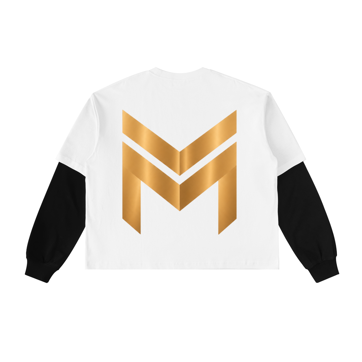 Layered Contrast Sleeve Cotton T-Shirt