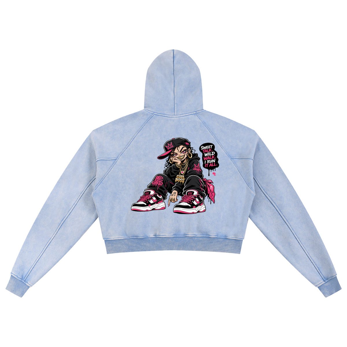 Snow Washed Cropped Hoodie