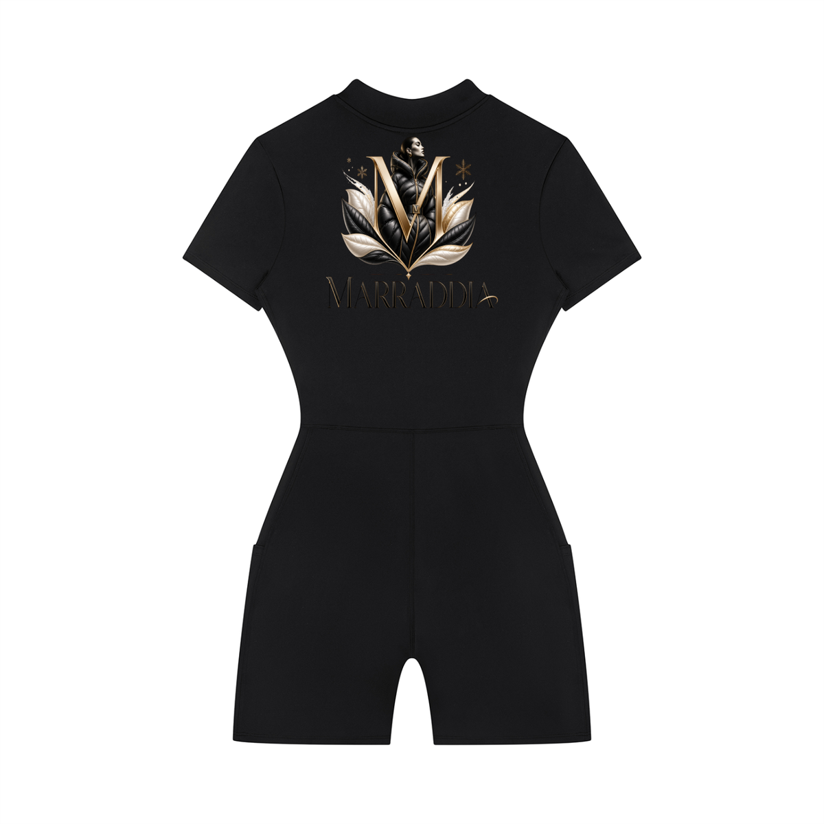 Women's Quarter-Zip Short Sleeve Romper