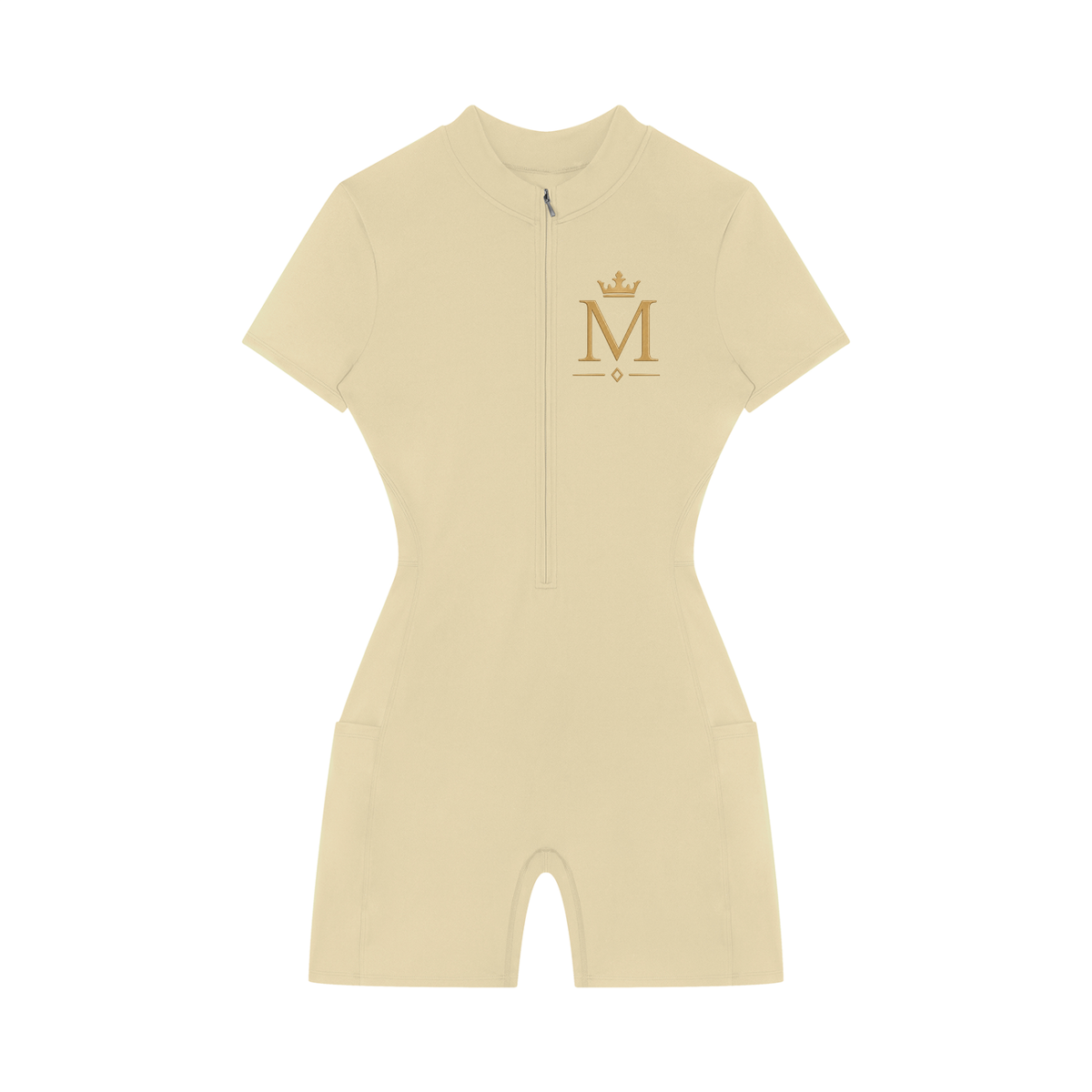 Women's Quarter-Zip Short Sleeve Romper