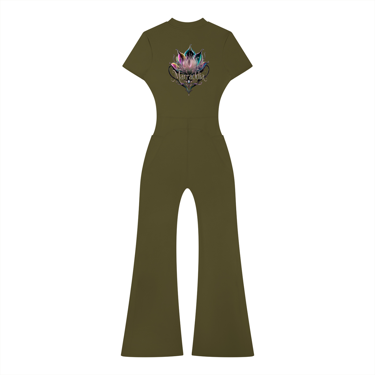 Women’s Tight Flared Leg Quarter-Zip Jumpsuit