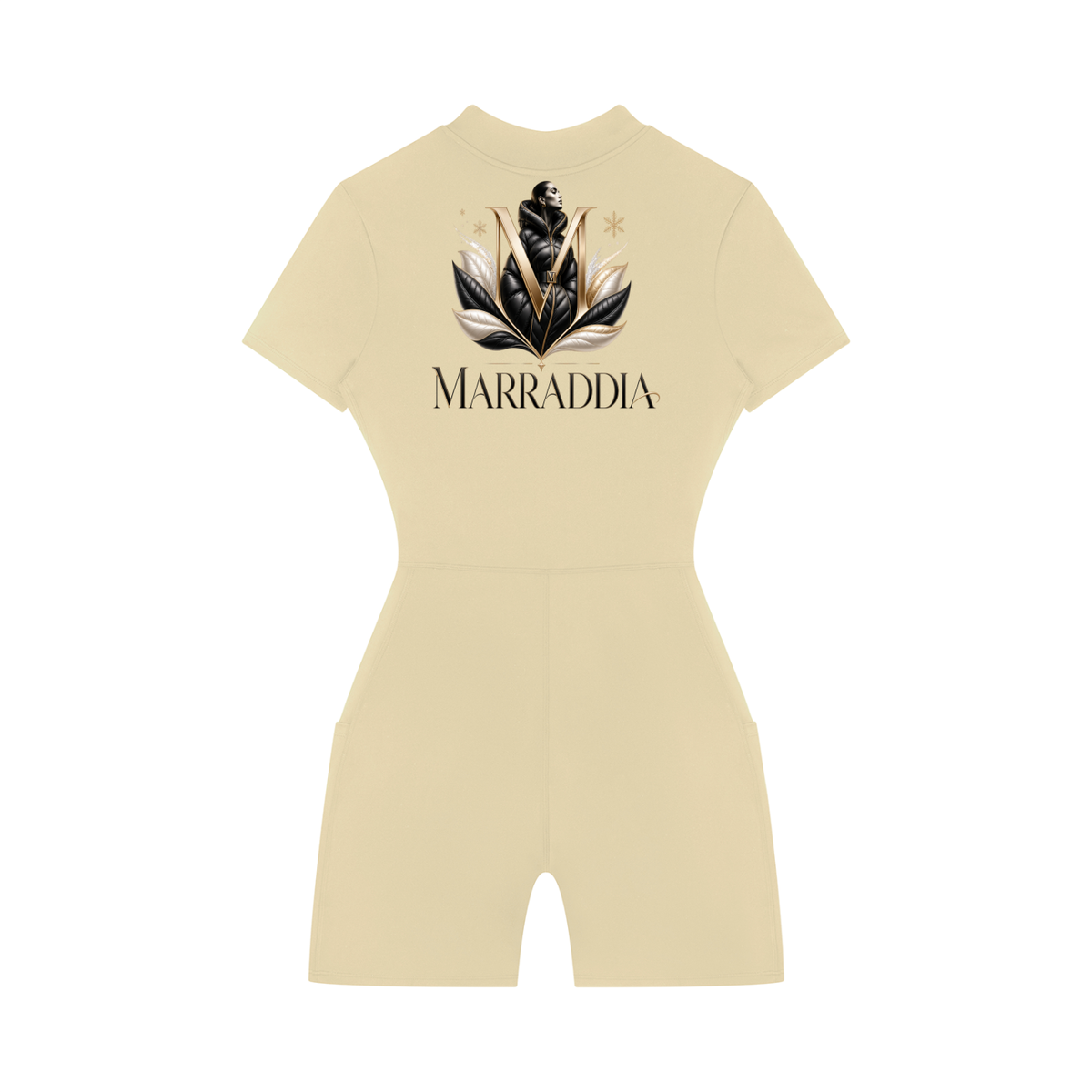 Women's Quarter-Zip Short Sleeve Romper