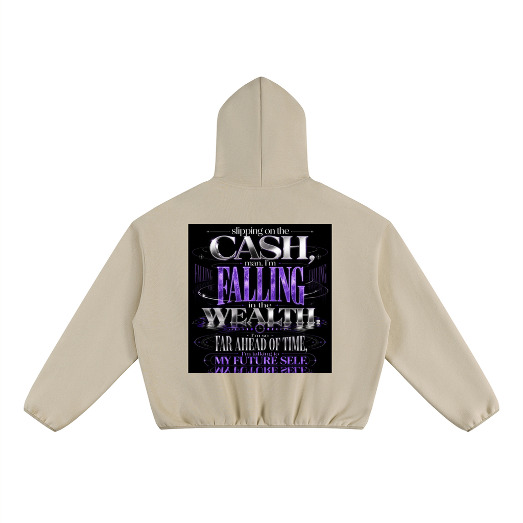 Unisex Boxy Piping Fleece Hoodie