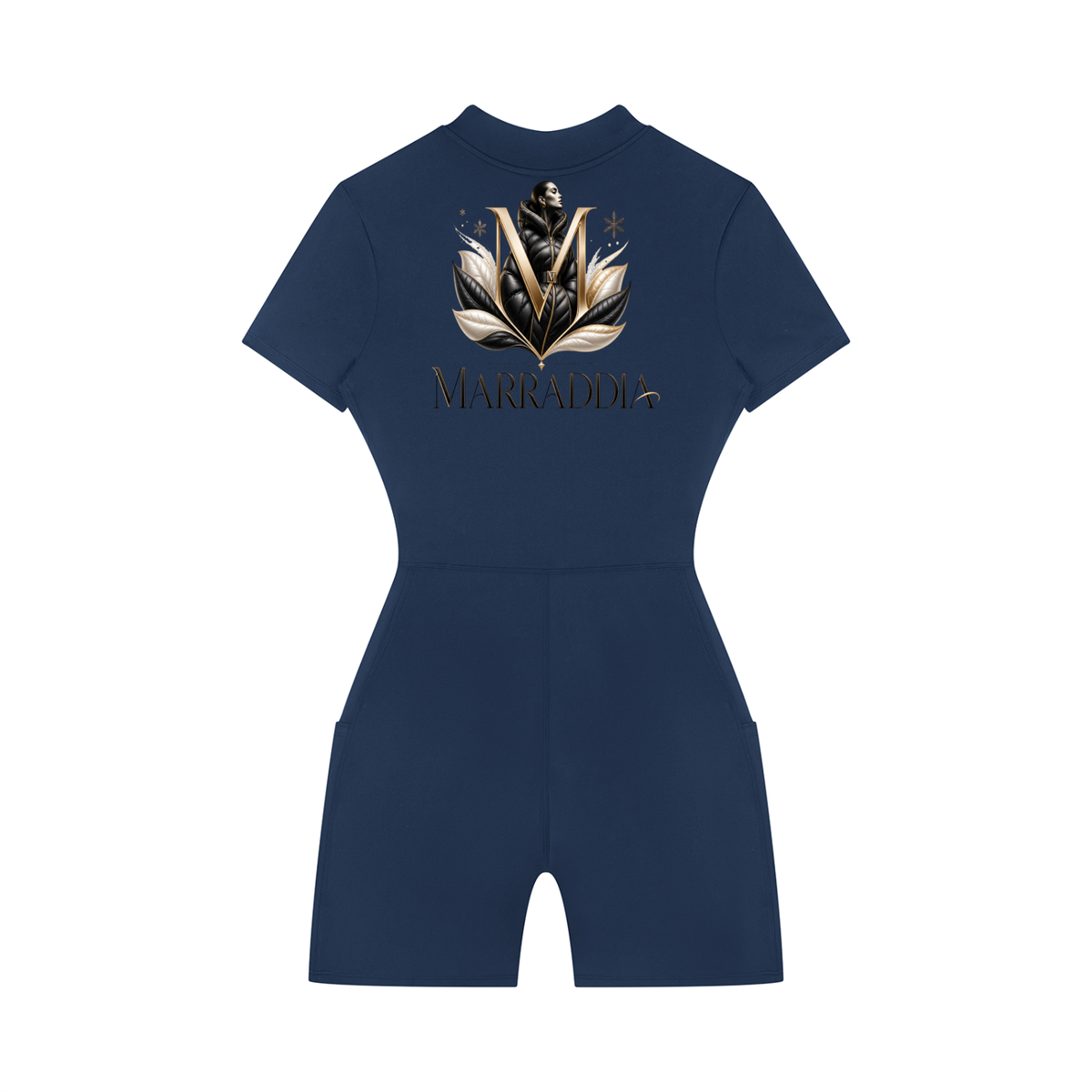 Women's Quarter-Zip Short Sleeve Romper