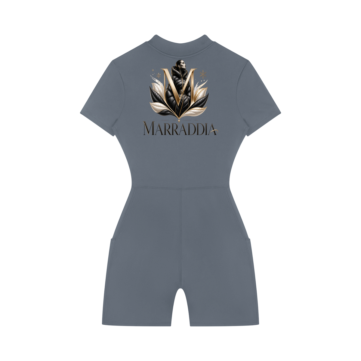 Women's Quarter-Zip Short Sleeve Romper
