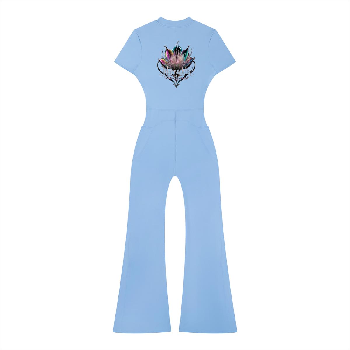 Women’s Tight Flared Leg Quarter-Zip Jumpsuit
