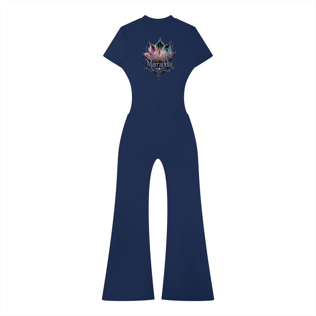 Women’s Tight Flared Leg Quarter-Zip Jumpsuit