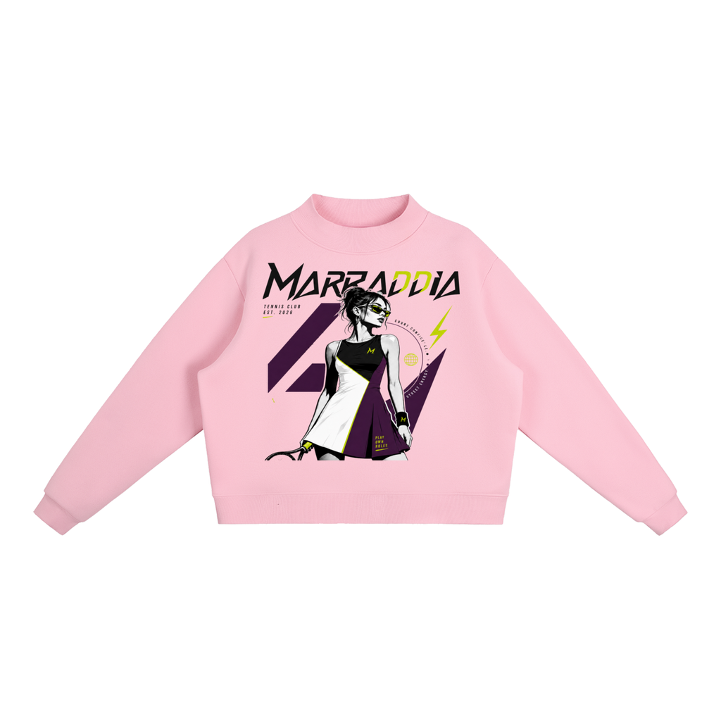 Essential Fleece Mock-Neck Crew Sweatshirt