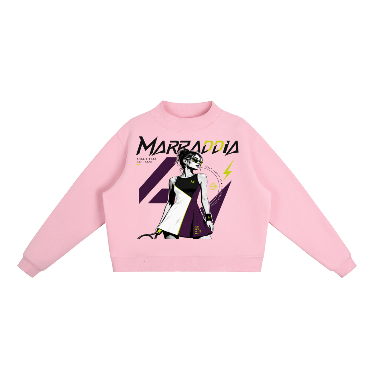Essential Fleece Mock-Neck Crew Sweatshirt