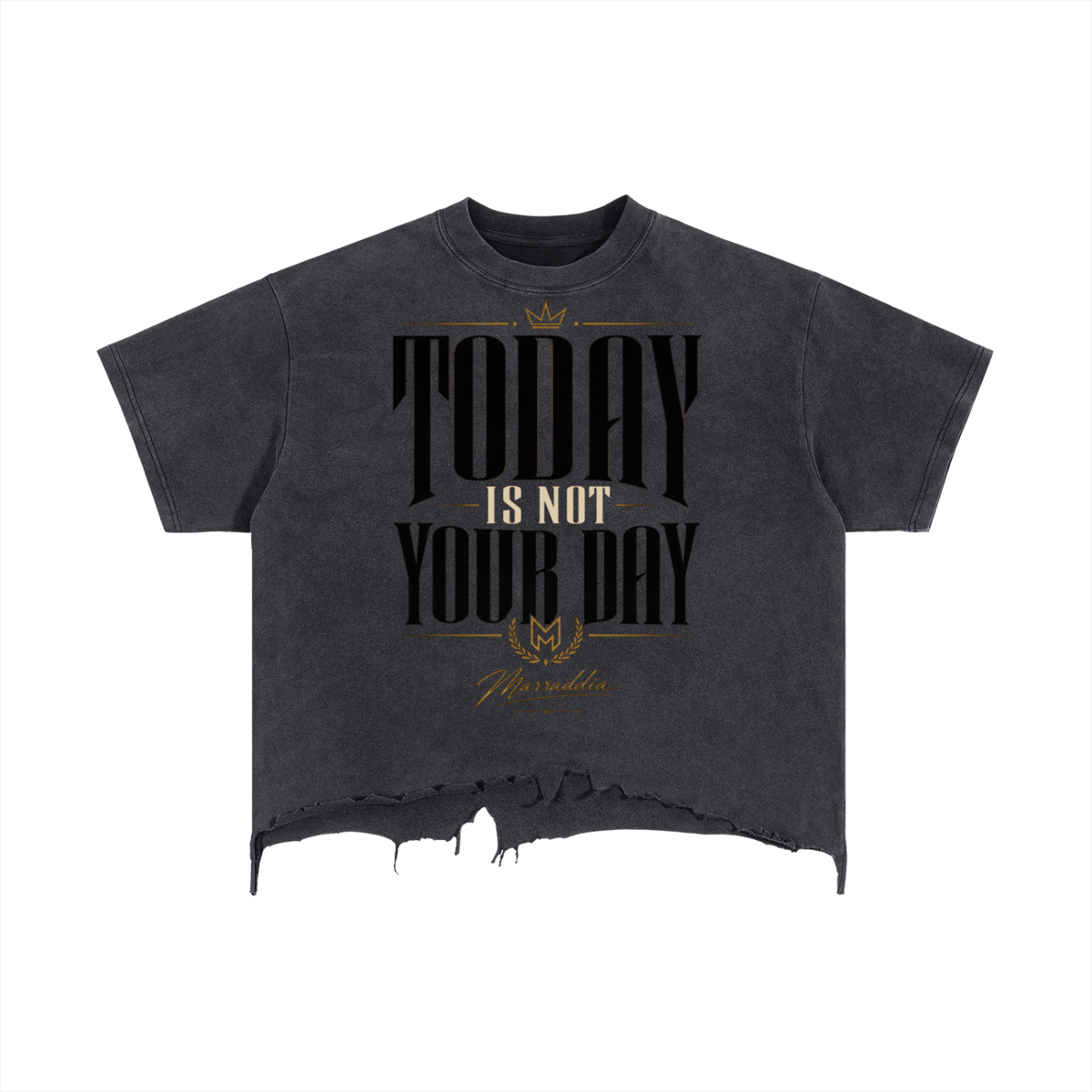Vintage Wash Boxy Distressed Hem T-Shirt