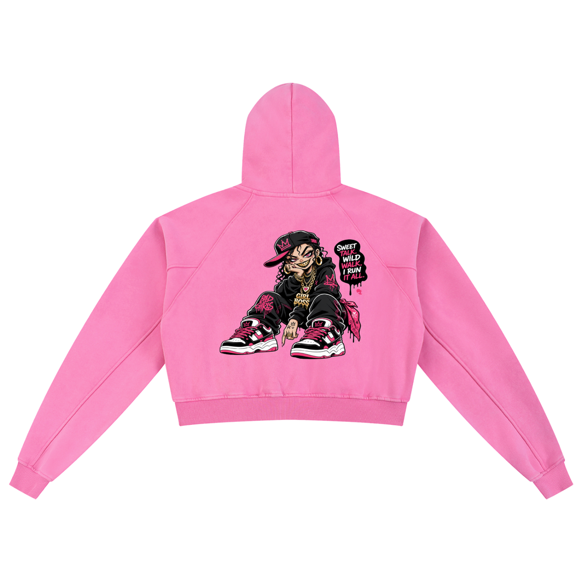 Snow Washed Cropped Hoodie