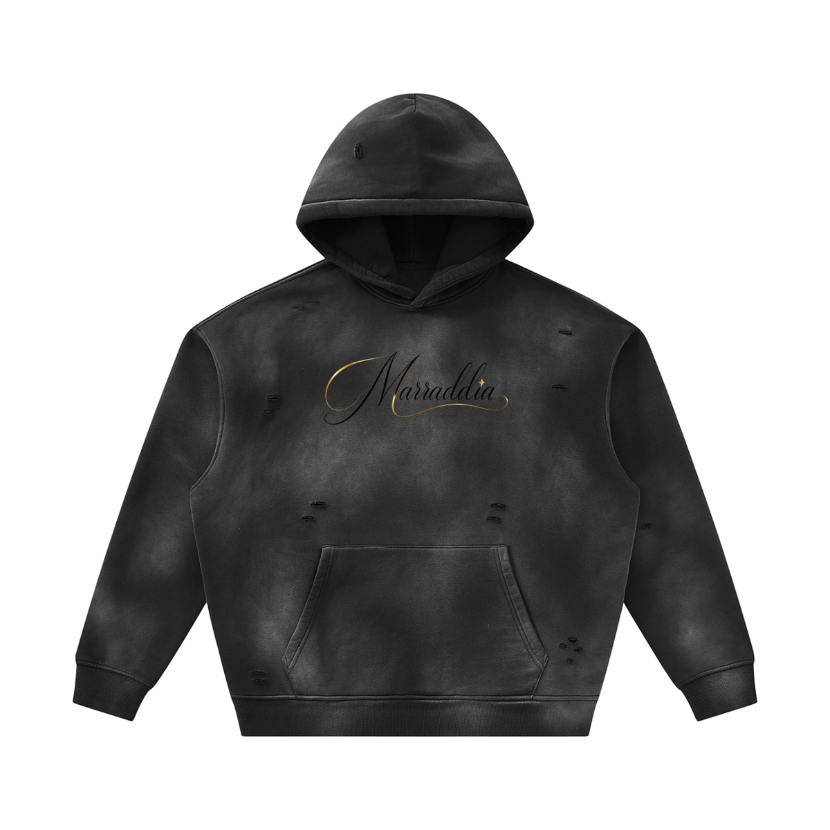 Unisex Sunfade Frayed Fleece Hoodie