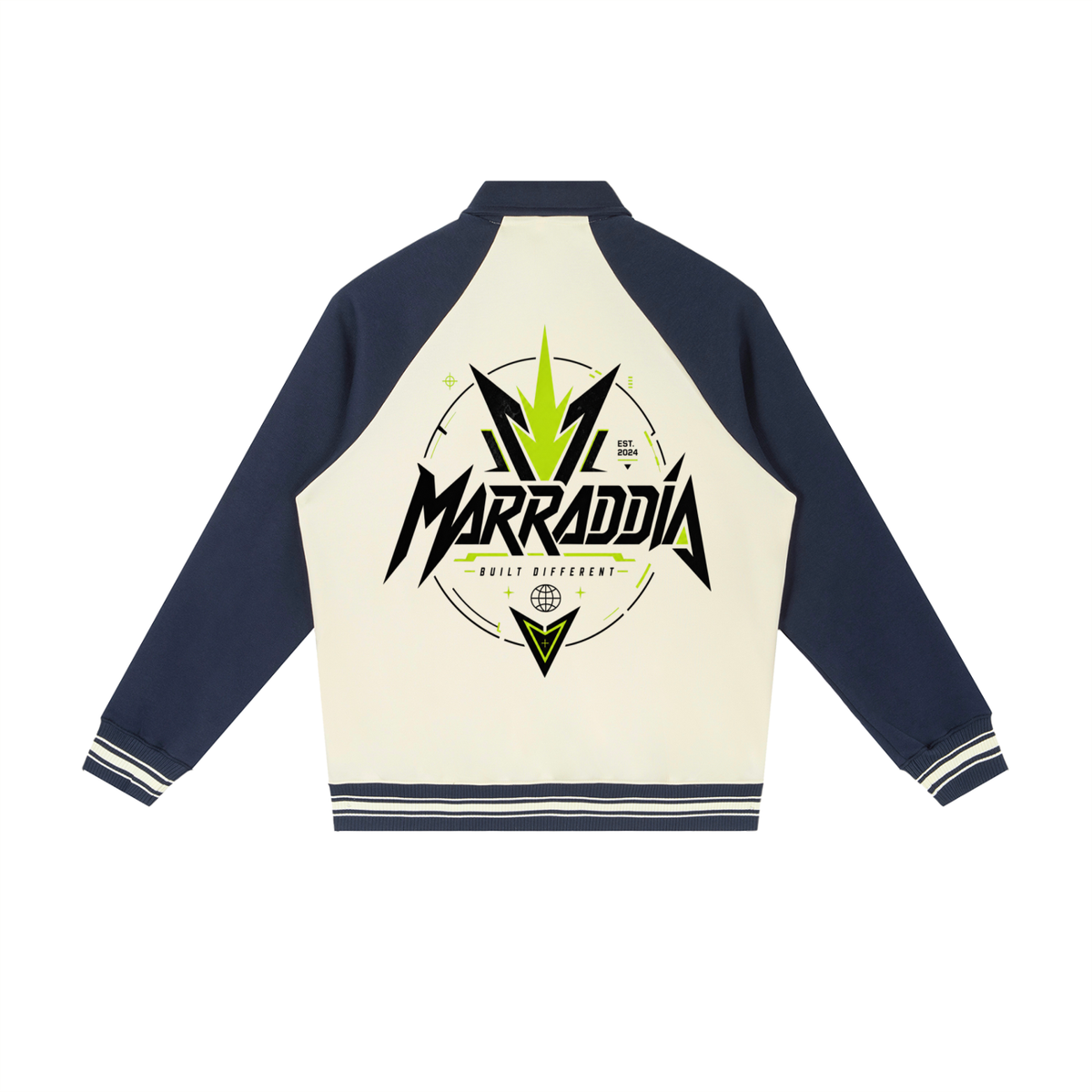 Contrast Raglan Sleeve Baseball Jacket