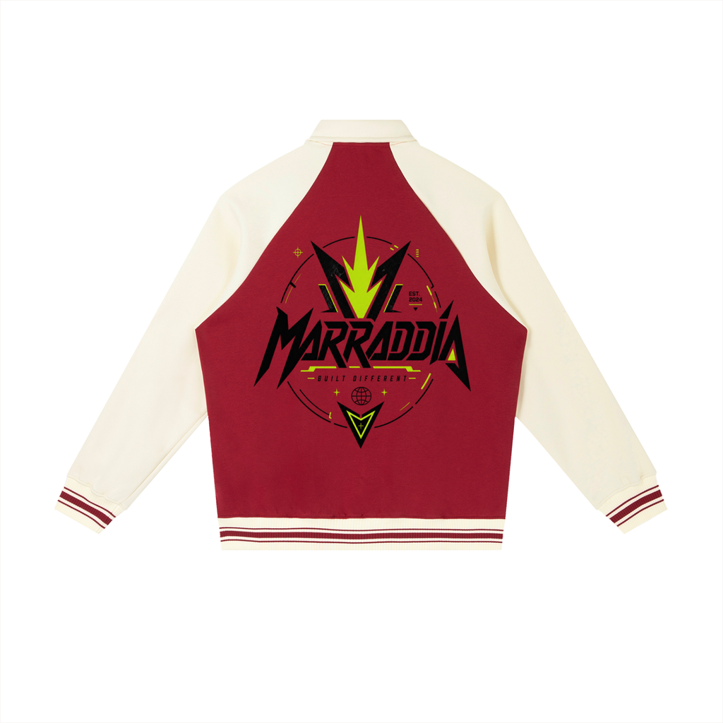 Contrast Raglan Sleeve Baseball Jacket