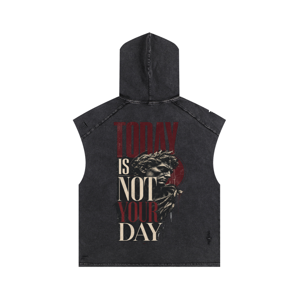 Snow Washed Boxy Hooded Tank Top