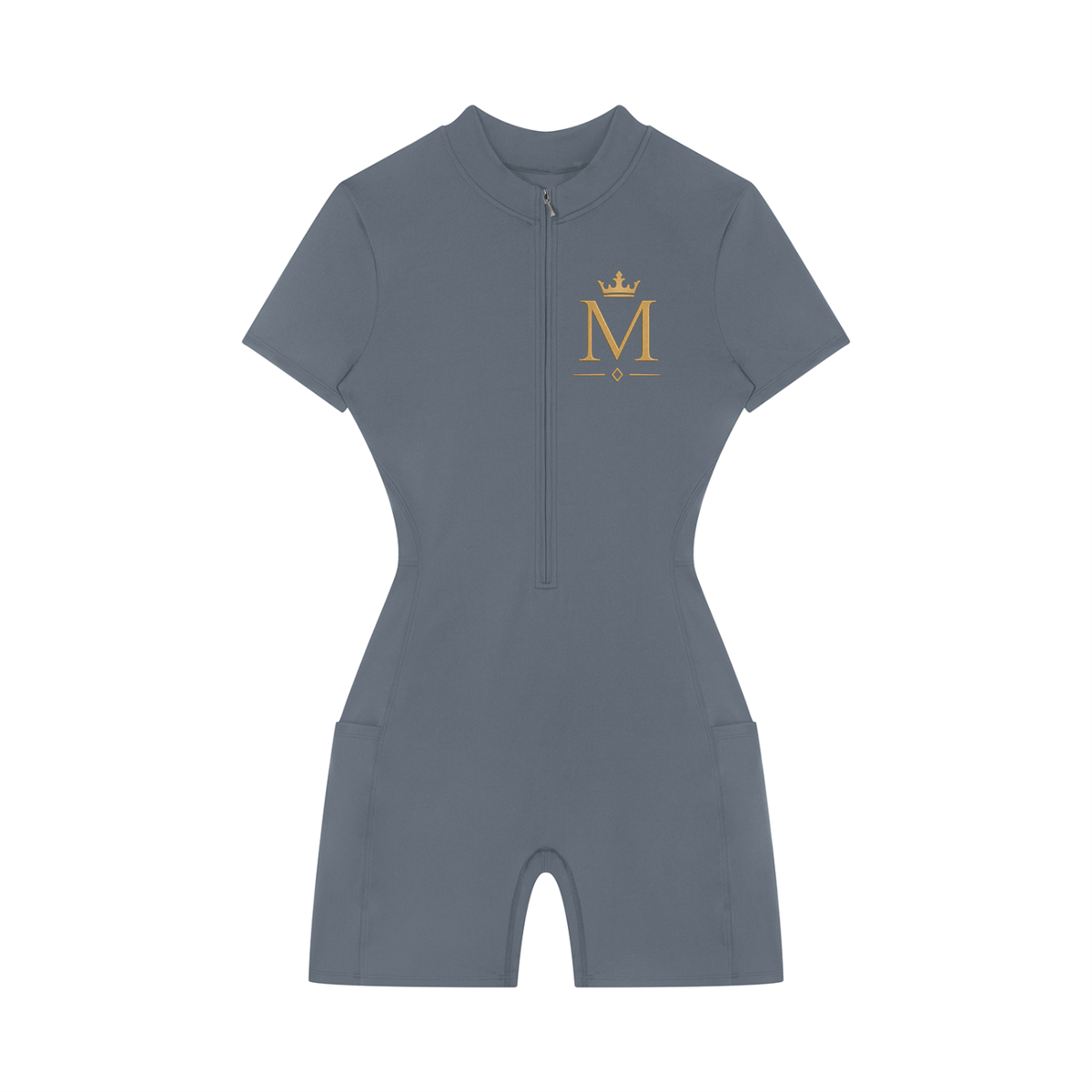 Women's Quarter-Zip Short Sleeve Romper