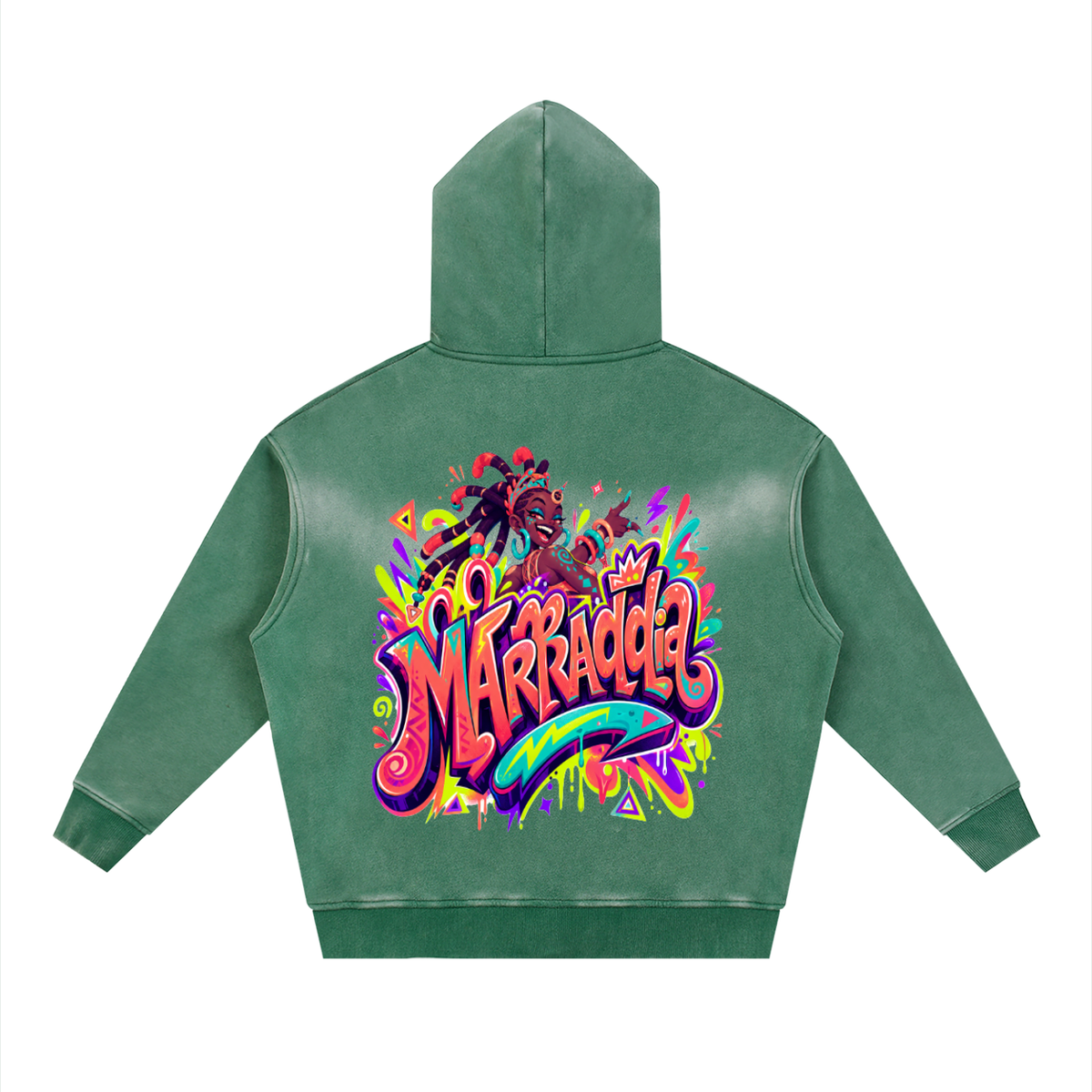 Sunfade Two-way Zipper Boxy Fleece Hoodie