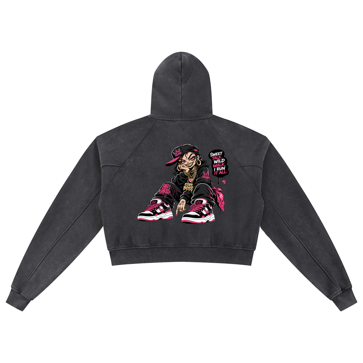 Snow Washed Cropped Hoodie