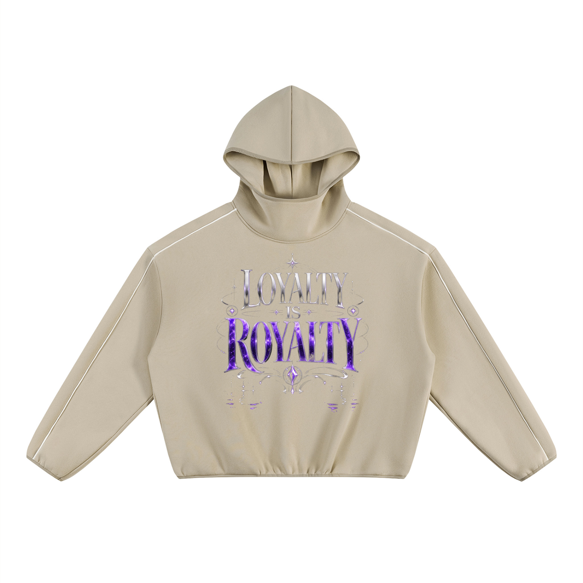 Unisex Boxy Piping Fleece Hoodie