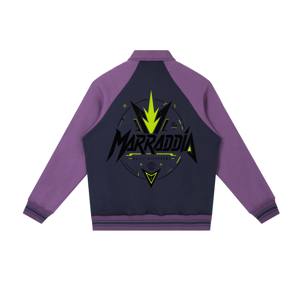 Contrast Raglan Sleeve Baseball Jacket
