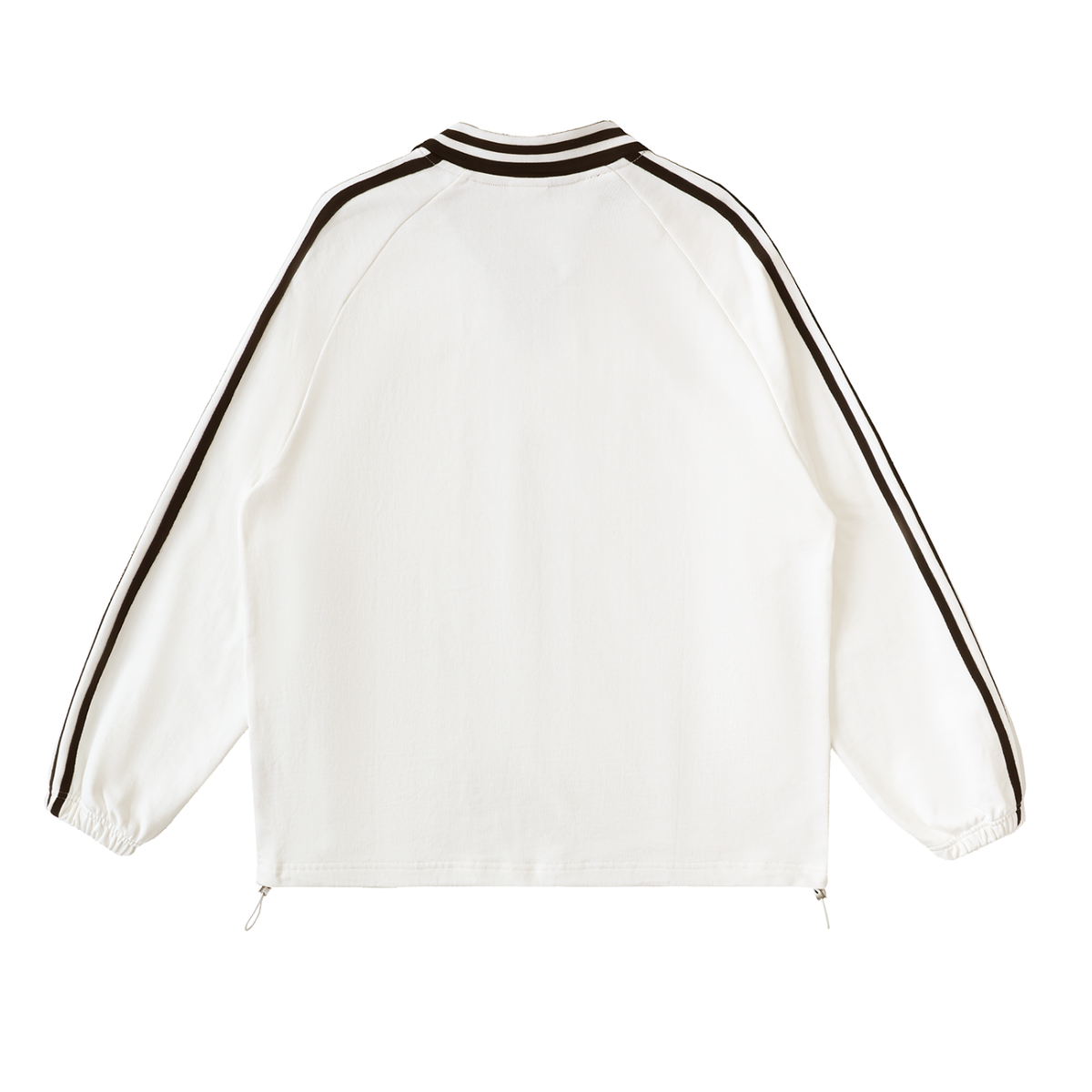 Contrast Striped Lapel Collar Sweatshirt