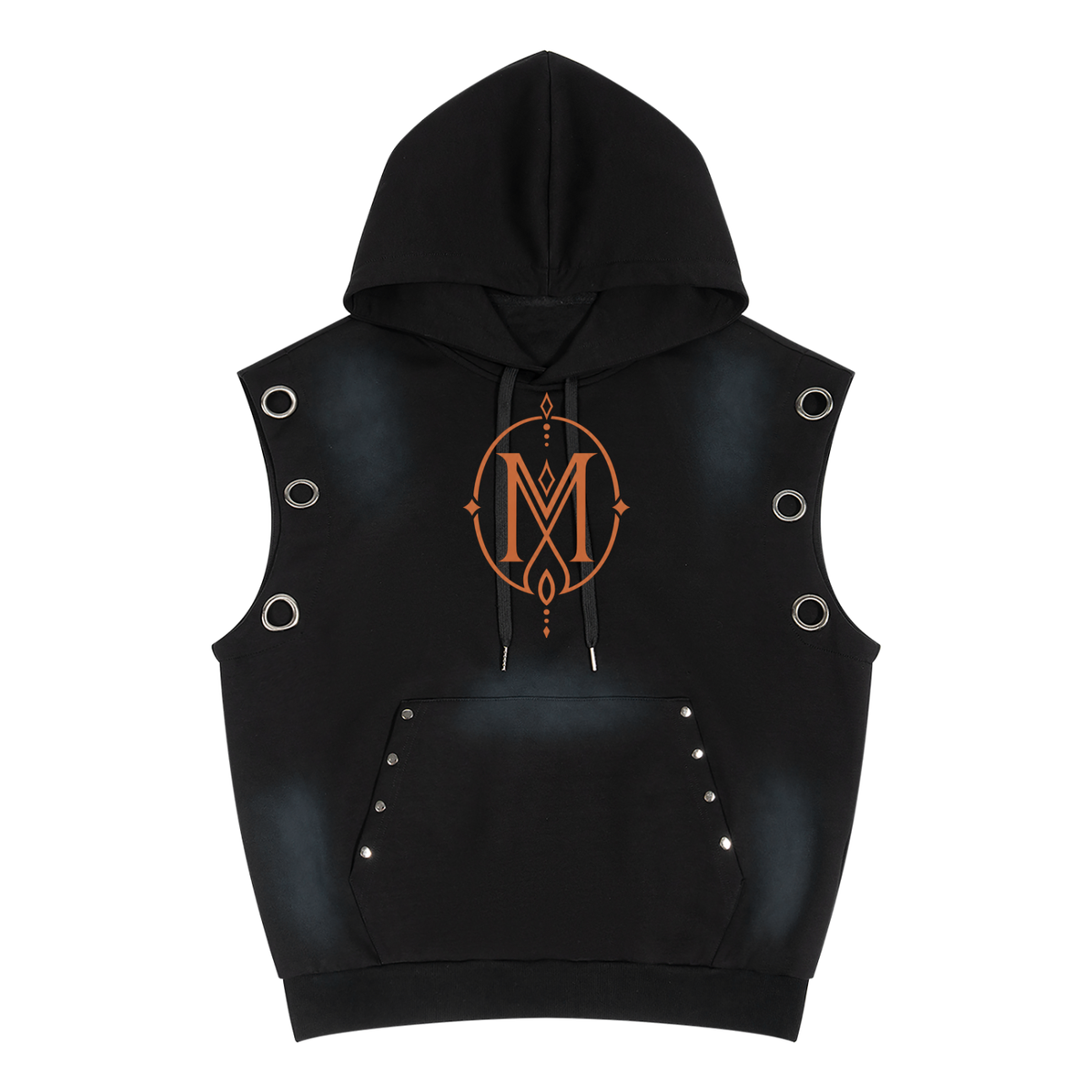 Unisex Vintage Wash Sun Fade Sleeveless Hoodie