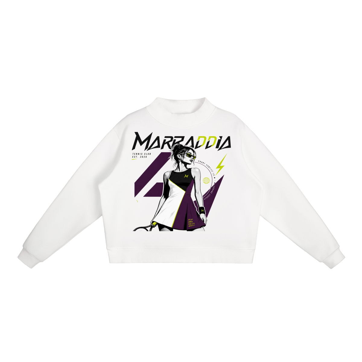 Essential Fleece Mock-Neck Crew Sweatshirt